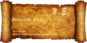 Matulai Eliz névjegykártya